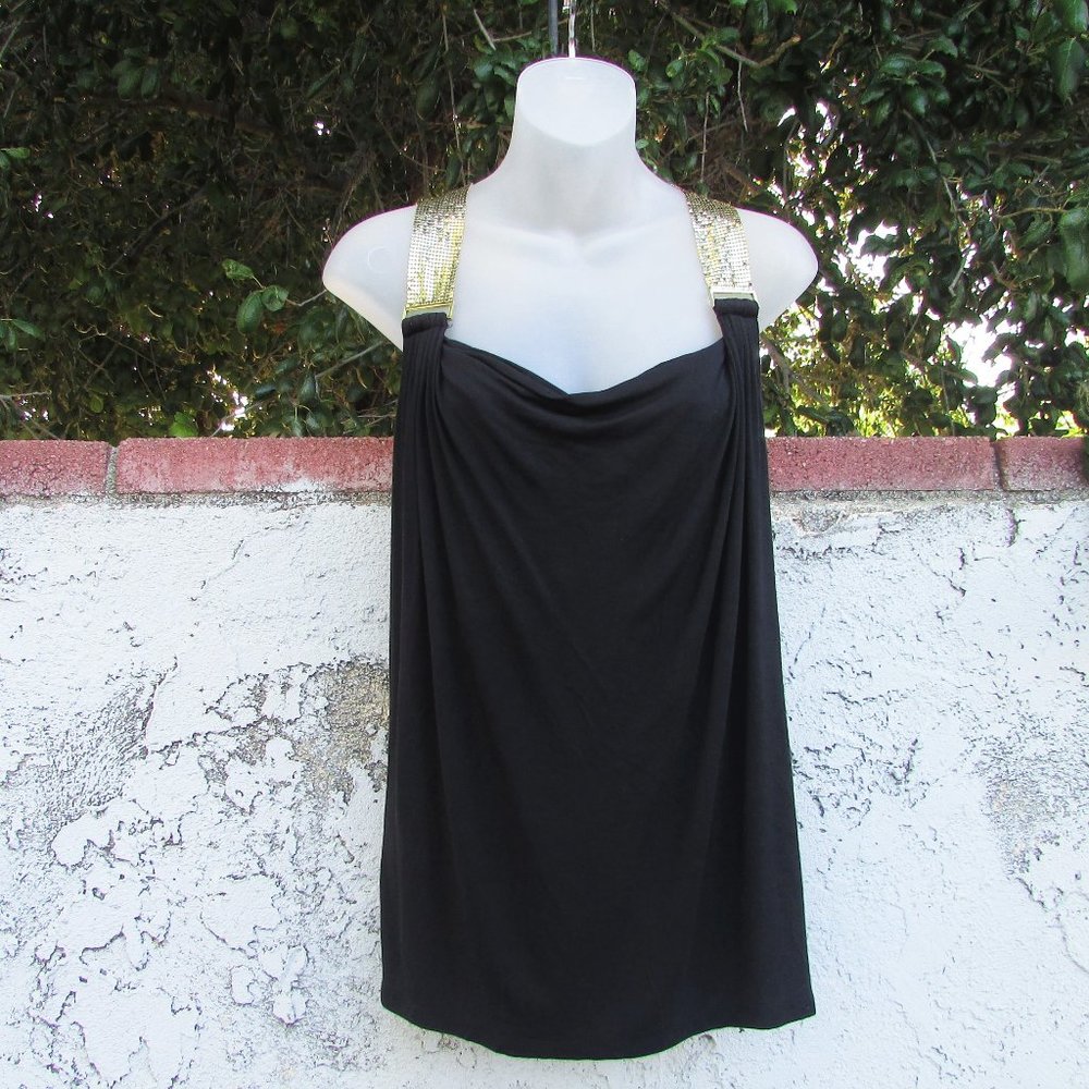 M Michael Kors gold mesh shoulder top M